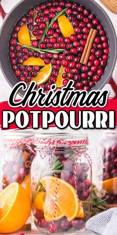 christmas potpour with oranges, cranberries and spices