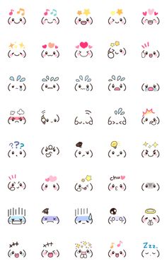 the emoticons are all different colors and shapes, but there is no image to describe