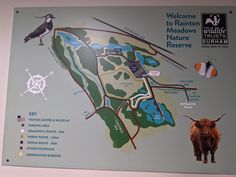 a map of the wildlife reserve with animals on it's side and information about its location