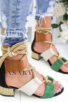 Lasaky - Stylish Buckle-Strap Sandals with Thick Soles for a Fashionable Look Larger Size Fashion, Buckle Outfits, High Sandals, Women Platform Sandals, Block Sandals, Summer Wedges, Wedge Espadrilles, Head Color, Classic Heels