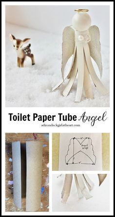 toilet paper tube angel craft with instructions for making it in the shape of an angel