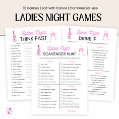 plr ladies night games Ladies Night Ideas Themes, Ladies Night Ideas, Games For Ladies Night, Ladies Night Games, Minimalist Products, Ghosting Someone, Games For Ladies, Girlfriends Day, All Things Pink