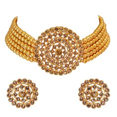 PRICES MAY VARY. Product Dimension :Earrings Height - 0.9 inch x Width - 0.9 inch, Weight - 58 gms Occasion: Take your style up a notch with this handcrafted piece of jewellery; Enamelled and embellished with rhinestone, crystal, faux pearl, it is perfect for a traditional yet contemporary look Outfits: Ideal for any ethnic outfits like sarees, lehengas, gowns, bridal wear or for parties, festivals, dance or any special occasion or as fashion costume accessories Perfect Gift for your Loved Ones: Adjustable Round Jewelry Sets For Festivals, Adjustable Round Jewelry Sets For Celebrations, Stone Necklace Set, Diamond Choker Necklace, Heritage Jewellery, Diamond Choker, Silver Jewelry Earrings, Women's Jewelry Sets, Gold Necklace Set