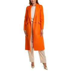 Price As Marked. About The Brand: Feminine. Transcendent. Enduring. Twill Coat In Burnt Orange With Peak Lapel, Side Slip Pockets, And Center Vent At Back Hem Approximately 46in From Shoulder To Hem Model Is 5'11 And Is Wearing A Size 4. Measurements May Vary Slightly By Size. Double-Breasted Button Closure 99% Cotton, 1% Polyamide Dry Clean Only Made In Italy Our Products Are 100% Genuine. In Some Cases We Purchase Merchandise From Trusted Independent Suppliers And Not Directly From The Brand O Single-breasted Structured Outerwear, Structured Lapel Collar Outerwear For Spring, Spring Outerwear With Structured Lapel Collar, Structured Outerwear For Spring Office Wear, Structured Spring Office Outerwear, Model Standing, Twill Coat, Brand Owner, Wool Trench Coat