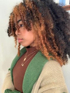 3c curls curly afro black women black girl hair color hair dye ginger hair Dye Ideas, Hair Dye, Hair Highlights, Dyed Hair, Hair Inspo, Her Hair, Natural Hair