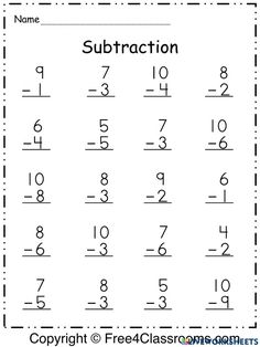 the subtraction worksheet for addition and subtraction with numbers on it