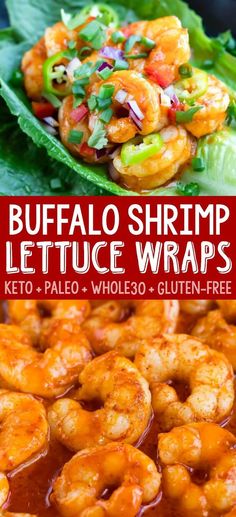 buffalo shrimp lettuce wraps with ketchup and whole 30 gluten - free sauce