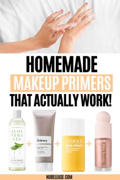 Homemade Makeup Primers That Actually Work! Natural Makeup Primer, Diy Face Primer For Dry Skin, Diy Makeup Primer Recipes, Homemade Primer Makeup, Makeup Primer For Dry Skin, Face Primer For Dry Skin, Primer For Sensitive Skin