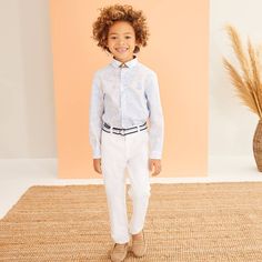 Alviero Martini - Boys Blue & White Cotton Geo Map Shirt | Childrensalon Designer Tops, Boy Blue, Martini