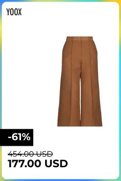 crepe, basic solid color, no appliqués, high waisted, regular fit, flare & wide-leg, hook-and-bar, zip, multipockets, stretch , Color: Camel , Size: 4 Women Pants Casual, Victoria Beckham, Casual Pants, Camel, Casual Women, Solid Color, High Waisted, Pants, Color