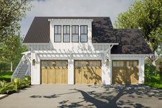 this is an artist's rendering of a two car garage