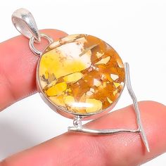 Gift For Her Natural Brecciated Mookaite Pendant 925 Sterling Silver 2.26"