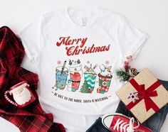 Are you a pqrst nurse looking for a retro Christmas Rn t shirt? Maybe you are looking for a cute tee to share with your ER christmas crew? Or perhaps you just need some Christmas gift ideas? This cute RN t shirt is perfect for you if you are looking for a cvicu nurse shirt, ccu nurse shirt, msn nurse shirt, pcu nurse shirt, ld nurse shirt, er tech shirt, peds nurse shirts, lpn t shirt, lvn t shirt, flight nurse shirts, geriatric nurse shirt, dialysis nurse shirt, correctional nurse shirt, er rn christmas shirt, rn case manager shirt, rehab nurse shirt, picu nurse shirts, or a ob nurse christmas shirt. This product is also great for lvn graduation gifts, Rn sublimation, Rn essential, ER registrar shirt, as your personal "I survived nursing school" tee or to just say "earned not given Rn". E Lvn Graduation, Ccu Nursing, Cvicu Nurse, Geriatric Nurse, Pcu Nurse, Correctional Nurse, Rehab Nursing, Er Tech, Flight Nurse