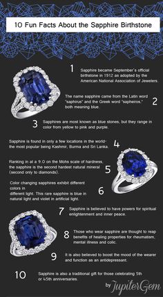 10 Fun Facts, Rings Sapphire, Blue Sapphire Jewelry, Sapphire Birthstone, Jewelry Education, Crystal Healing Stones, Teen Life