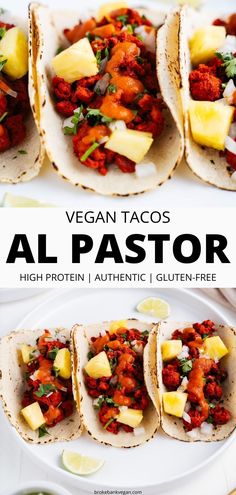 vegan tacos al pastora high protein, authentic and gluten - free