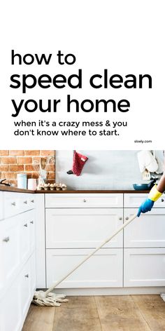 a woman cleaning the floor with a mop and duster in front of her