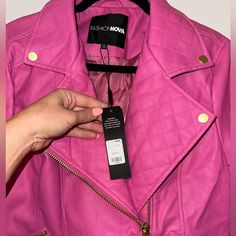 New With Tags! Pink Leather Jacket , Fashion Nova Fits More Like Large Fashion Nova Fits, Hot Pink Leather Jacket, Leather Jacket Fashion, Fashion Nova Jackets, Pink Leather Jacket, Leather Jacket Style, Jackets Women, Jacket Fashion, Leather Jackets Women