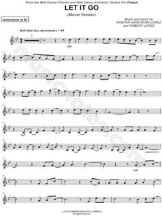 the sheet music for let it go