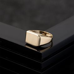 Men's Gold Rectangle Signet Ring / 14k Gold Engraved Signet Ring For Men / Available in Yellow Gold, Rose Gold and White Gold / Men Jewelry It is possible to wear this ring on your ring finger or little finger.  FREE EXPRESS INTERNATIONAL SHIPPING! SHIPPING NEXT DAY! PRODUCT DETAILS * 14K REAL GOLD ( it has a 14K or 585 stamp on item.) All of my items are 14k real gold. I don't use any gold filled or gold plated materials.  * All of my items are brand new and shipped with a gift box.  * The package includes a gold certificate. * Gold Color Options; Yellow Gold, White Gold, Rose Gold * Face Measurement: 11.00 x 17.50 mm Estimated shipping times for some destinations are below; * EU: 1-2 business days * USA East Coast: 1-2 business days * USA West Coast: 2-3 business days * Canada: 2-3 busin Classic Signet Ring With Polished Edges, Classic Rings With Rounded Edges For Formal Occasion, Classic Signet Ring For Anniversary With Polished Edges, Classic Rectangular Rings With Polished Edges, Classic Anniversary Signet Ring With Polished Edges, Classic Rectangular Signet Ring With Polished Edges, Minimalist Rectangular Engraved Ring For Formal Occasions, Minimalist Engraved Rectangular Ring For Formal Occasions, Classic Signet Ring With Polished Edges As A Gift