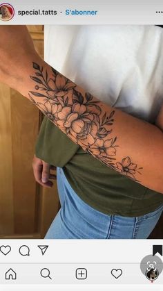 a person with a flower tattoo on their arm