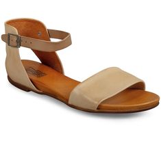 Complete with a cute contrasting color ankle strap, these feel-good flats give you a stylish everyday option that goes with every outfit. From Miz Mooz. Casual Open Toe Flats With Heel Strap, Casual Low Heel Flats For The Beach, Casual Beige Flats With Ankle Strap, Casual Leather Sandals With Low Heel, Casual Beige Low Heel Sandals, Everyday Sandals With Buckle Closure And Flat Heel, Everyday Flat Heel Sandals With Buckle Closure, Trendy Everyday Leather Sandals, Casual Adjustable Sandals With Low Heel