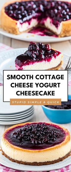 Image for Smooth Cottage Cheese Yogurt Cheesecake Small Curd Cottage Cheese Recipes, Cottage Cheese Yogurt Cheesecake, Cottage Cheesecake Recipes, Cottage Cheese Cheesecake Recipes, Cheesecake With Cottage Cheese, Cottage Cheese Yogurt, Cottage Cheesecake, Cottage Cheese Dessert, Cottage Cheese Cake