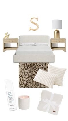 a bedroom with leopard print and gold accents