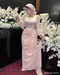 Prom Dresses Long Sleeves, Dresses Long Sleeves, Classic Dresses, Hijab Look, Fancy Dresses Long, Modest Dresses Casual