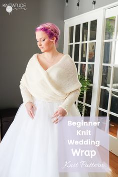 a woman with pink hair wearing a white wedding dress and holding her hands on her hips