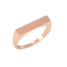 "This rectangular shaped traditional signet style ring is composed of 14K solid gold & can be finished with any name, word, initials, Roman numerals or monogram initials desired. This ring is entirely solid (NOT hollowed out on the inside) making is also possible for gemstone setting. NOTE: Please indicate the font style for engraving desired in the 'Note to Seller' section upon checkout. We will also gladly send a mock-up rendering of the engraving prior to purchasing the item by kindly sen Rose Gold Stackable Open Signet Ring, Stackable Rose Gold Open Signet Ring, Stackable Open Signet Ring In Rose Gold, Stackable Open Rose Gold Signet Ring, Minimalist Jewelry With Polished Edges Rectangular Shape, Minimalist Rectangular Jewelry With Polished Edges, Stackable Rectangular Rings For Formal Occasions, Formal Rectangular Stackable Rings, Minimalist Rose Gold Signet Ring For Formal Occasions