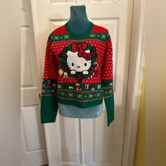 Super Cozy Hello Kitty Christmas Sweater. New With Tags. Hard To Find Sold Out. Excellent Condition No Defects Item Comes From A Smoke-Free Pet Free Home Please Feel Free To Check Out My Other Listings And Bundle If You Would Like . Thank You So Much For Taking The Time To Look Sanrio Christmas, Kitty Christmas, Hello Kitty Sanrio, Hello Kitty Christmas, Christmas Sweater, Hard To Find, Thank You So Much, Moda Casual, Christmas Themes