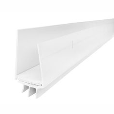 an angled white shelf on a white background