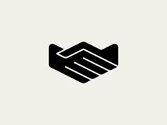 two hands holding each other in the middle of a black and white logo for an organization