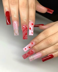 Poly Gel Valentines Nails, Unique Valentines Nails Acrylic, San Valentine Nails Ideas, Nails Easter, 2022 Nails, Nails Trending, Trends Nails, Inspiration Nails