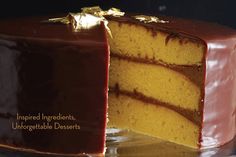 there is a cake that has been cut in half