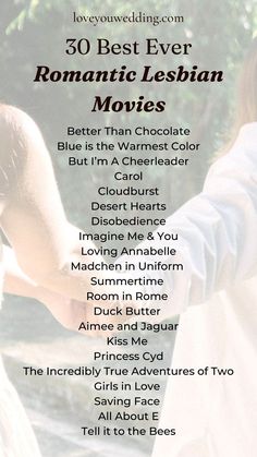 Discover the Top 30 Romantic Lesbian Movies! If you're into LGBTQ romantic films, check out our list with streaming options. From classics to Netflix picks and modern films, we've got the perfect roundup of lesbian love stories Comedy Drama Movies, Dealing With Jealousy, Top Movies To Watch, Movie Nerd, Romantic Films, Romantic Drama, Lesbian Wedding