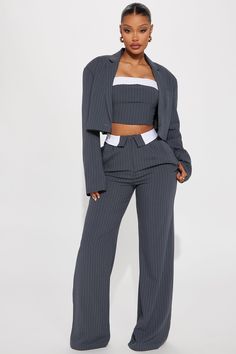 Blazer Collar, Pant Suits For Women, Fashion Nova Outfits, Cropped Joggers, Stylish Work Outfits, Cute Comfy Outfits, Cropped Blazer, Wide Leg Pant, Fleece Joggers