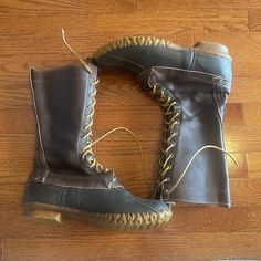 Vintage LL Bean Tall Duck Boots Leather Maine Hunting Shoes 24 Eyelet Size 10 Preowned Hunting Shoes, Ll Bean Boots, Vintage Ll Bean, Bean Boots, Boots Leather, Mens Shoes Boots, Duck Boots, Ll Bean, Boots Men