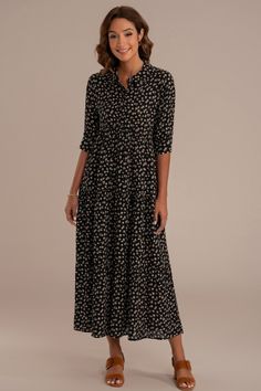 Cheap Women's Midi Dress With 3/4 Sleeves, Cheap Short Sleeve Maxi Dress For Work, Cheap Spring Dresses With 3/4 Sleeves, Cheap Casual 3/4 Sleeve Dresses, Sunday Dress For Older Woman, Dresses For Older Women Fall, Dresses For Petite Women Boohoo, Fall Dresses Casual 50, Three Quarter Sleeve Dresses Nordstrom