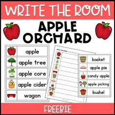 an apple orchard worksheet with the words write the room