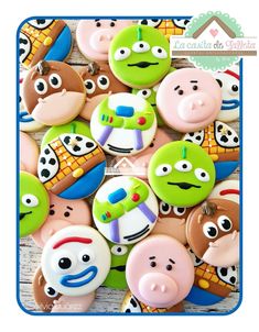 some very cute looking cookies with faces on them