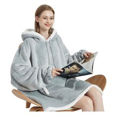 Sherpa,fleece,flannel Fluffy Blanket Hoodie: This oversized sweatshirt is made of ultra soft flannel fleece on the front and Sherpa lining reversible. It's a comfortable giant pullover for you to stay warm in the whole body while you are camping outside, watching TV and lounging around the house inside. Distinct Pocket Design: The hoodie blanket's pocket adopts the arc-shaped layout that have enough room to fill with stuffs and even treat as a place to warm up your hands in winter. Sleeve& Hooded Closure Design: The Softan extremely large design is a perfect fit for men, women and children of all shapes and sizes. The sweatshirt end of sleeves have the elastic cuffs and the hooded have the string to adjust the size. Perfect Gift Choice: If you are searching for gifts. Softan sweatshirt she Affordable Fleece Hoodie For Winter, Affordable Winter Fleece Hoodie, Cozy Fleece Sweatshirt With Adjustable Hood, Affordable Cozy Blue Hoodie, Fluff Blanket Hoodies, Comfy Blanket Hoodie, Hooded Fleece Sweatshirt Soft-washed, Blanket Sweatshirt, Soft-washed Hooded Fleece Sweatshirt