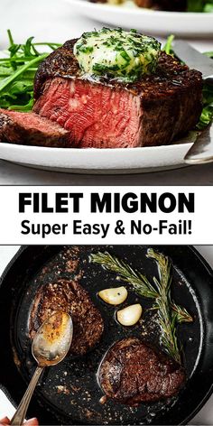 Best filet mignon recipe Filet Migon, Pan Seared Filet Mignon, Cast Iron Skillet Recipes Dinner, Mignon Steak, Filet Mignon Recipes