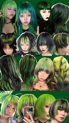 Green hair inspo Green Hair, Hair Inspo, Hair, Green