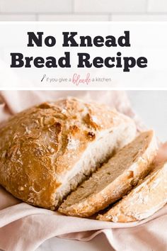 no knead bread recipe with text overlay