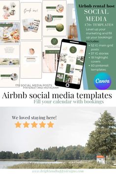 an ad for the social media templates website, with three different images and text