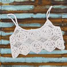 Crochet Crop Top Lace Exterior Spaghetti Strap Available in 3 Colors Runs True Small 0/2/4 Medium 4/6/8 Large 8/10/12 Crotchet Crop Top, Color Run, Lace Crop Tops, Crochet Crop Top, Crochet Bikini, Spaghetti Strap, Crochet Top, Blush, Crop Tops