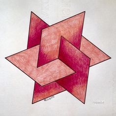 a drawing of a star that is red and pink