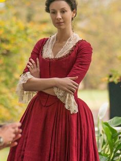 Clair Fraser, Casual Red Dress, Outlander Costumes, Scottish Clothing, Colonial Dress, Outlander Claire, 18th Century Dress, 18th Century Costume, 18th Century Clothing