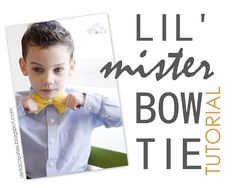 a young boy wearing a bow tie with the words lil mister bow tie on it